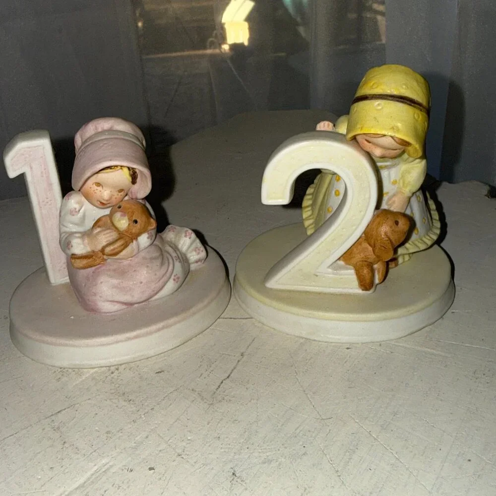 Happy Birthday 1, 2 Yr Old HOLLY HOBBIE Birthday Collection Hand Painted Figure
